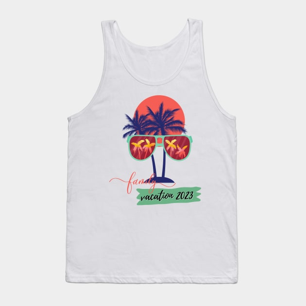 Family Vacation 2023 Beach Matching Summer Vacation 2023 Tank Top by Clouth Clothing 